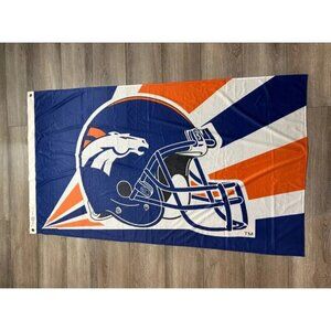 Denver Broncos Huge 3'x5' NFL Licensed Helmet Flag/Banner Emerson USA